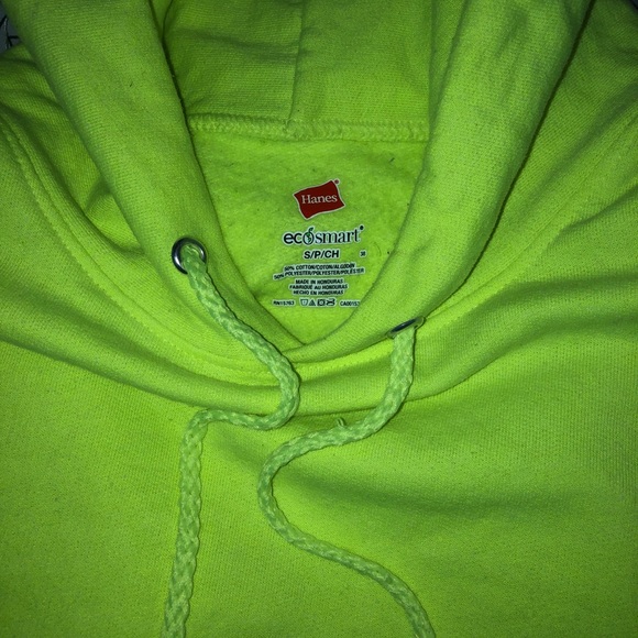 Hanes neon green hoodie - Picture 2 of 2